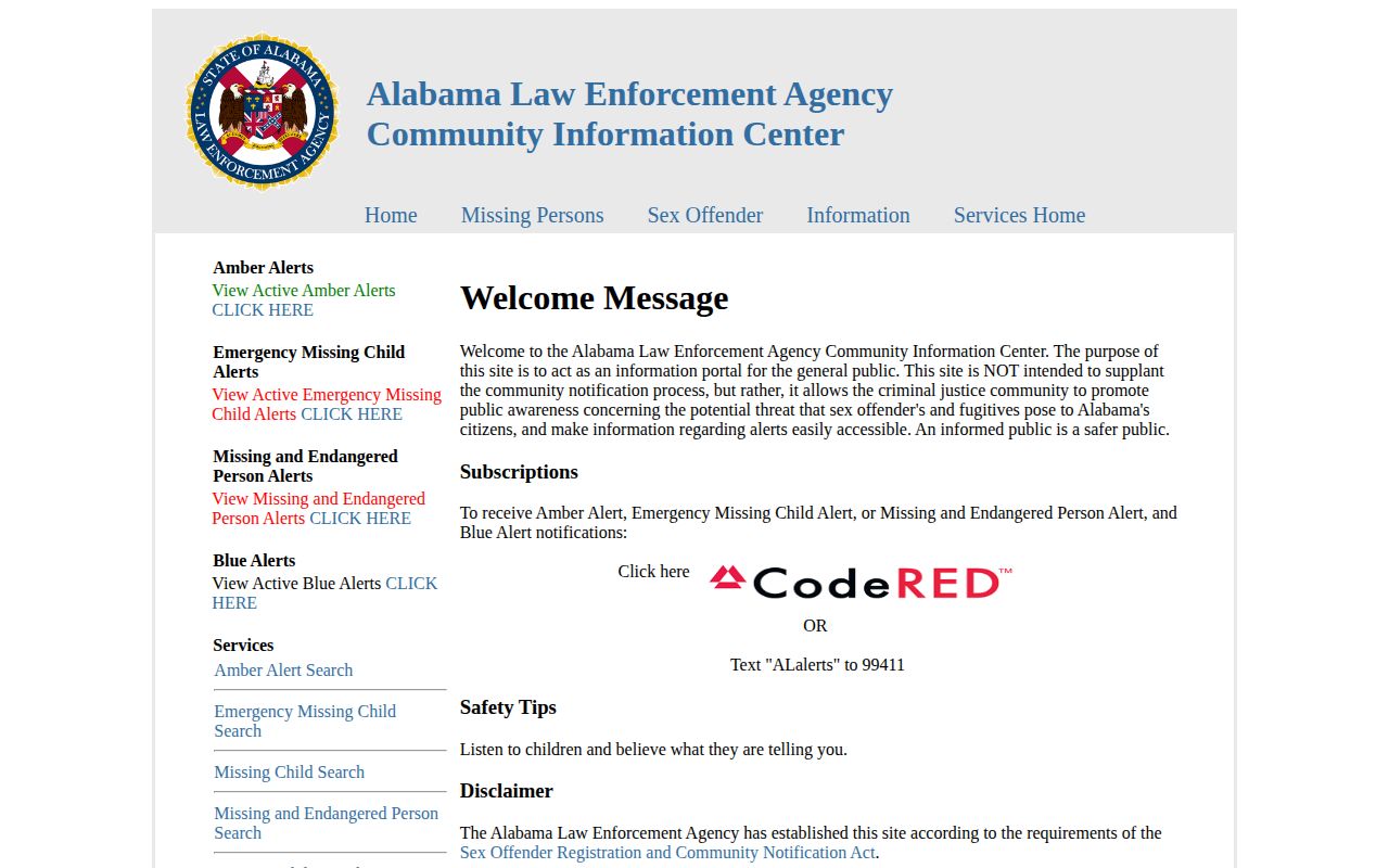 Barbour County release mugshots ALEA community information registry source